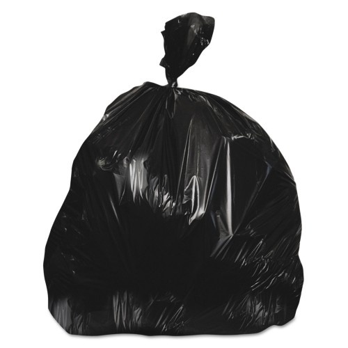 High-Density Waste Can Liners, 56 Gal, 22 Microns, 43" X 48", Black, 150/Carton
