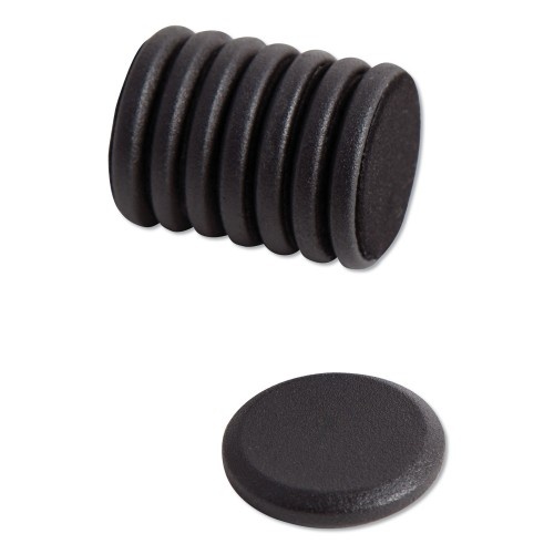 U Brands High Energy Magnets, Circle, Black, 1.25" Diameter, 8/Pack
