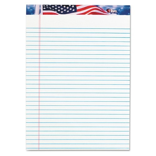 TOPS American Pride Writing Pad - Wide/Legal Rule with Red/White/Blue Headband