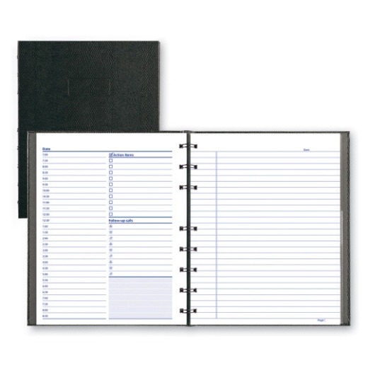 Blueline Notepro Undated Daily Planner, 9.25 X 7.25, Black Cover, Undated