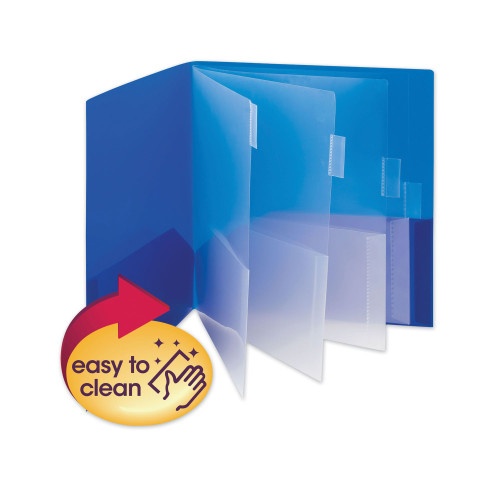 Smead Poly Ten-Pocket Subject Folder, 500-Sheet Capacity, 11 x 8.5, Assorted Cover Colors, 2/Pack