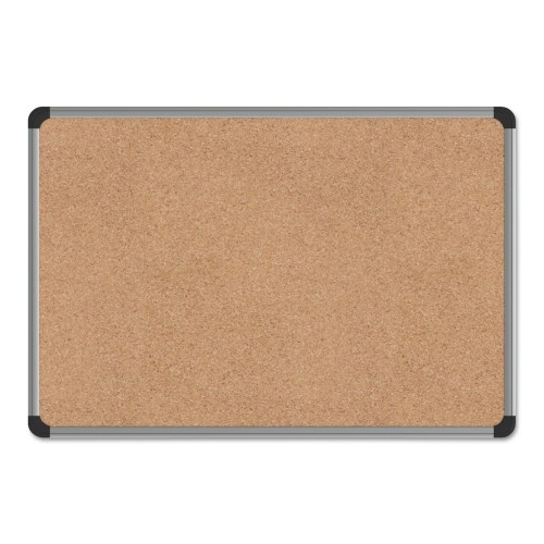 Universal Cork Board With Aluminum Frame, 24 X 18, Tan Surface