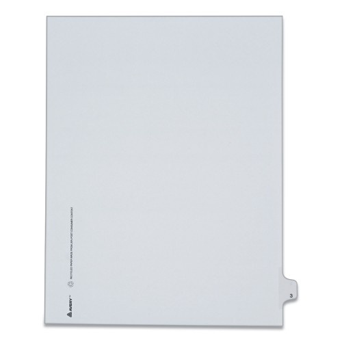 Avery Preprinted Legal Exhibit Side Tab Index Dividers, Allstate Style, 10-Tab, 3, 11 x 8.5, White, 25/Pack