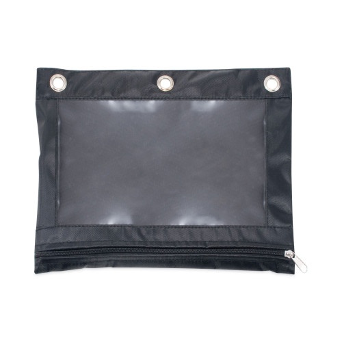 Advantus Binder Pencil Pouch, 10 x 7.38, Black/Clear, 3/Pack