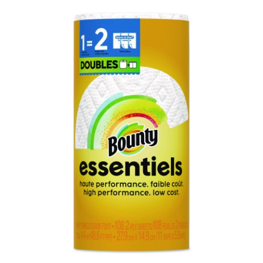 Bounty Essentials Select-A-Size Kitchen Roll Paper Towels, 2-Ply, 108 Sheets/Roll, 24 Rolls/Carton