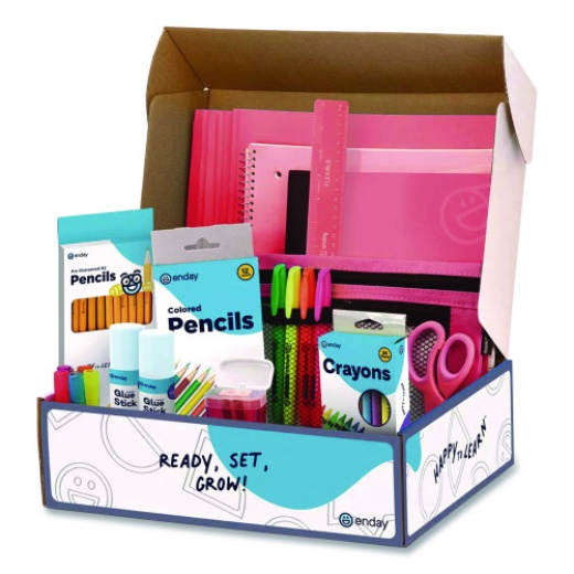 Enday Back To School Supplies Kit For Grades K-5, Red