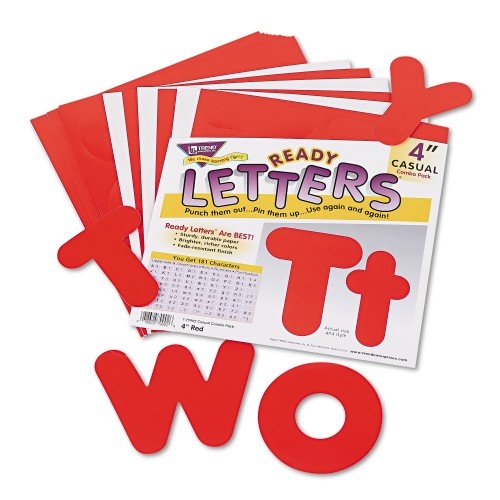 Trend Ready Letters Casual Combo Set, Red, 4"H, 182/Set
