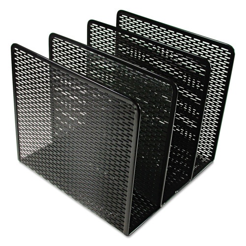 Artistic Urban Collection Punched Metal File Sorter - 3 Sections, Letter Size Files, Black