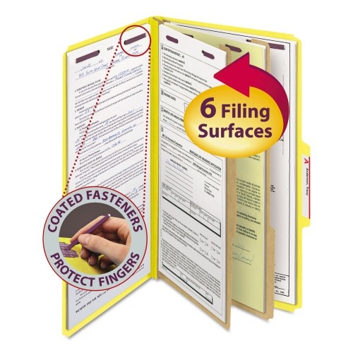 Smead Six-Section Pressboard Top Tab Classification Folders