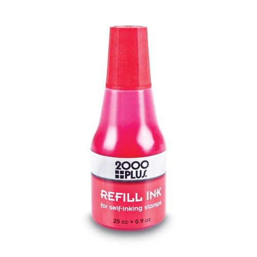 2000 Plus Self-Inking Refill Ink, 0.9 Oz. Bottle, Red