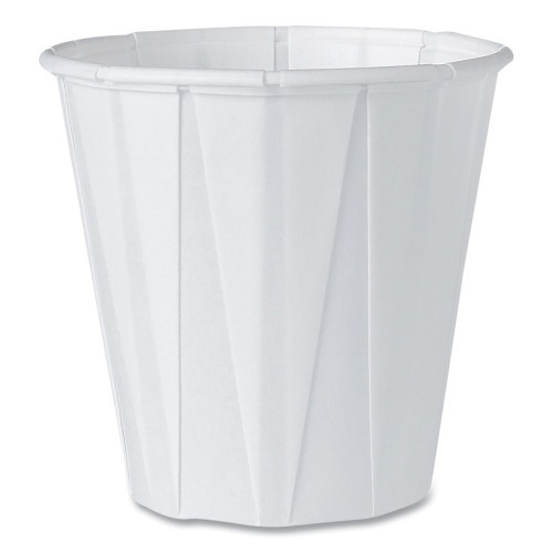 Solo Paper Portion Cups, 3.5 Oz, White, 100/Bag, 50 Bags/Carton