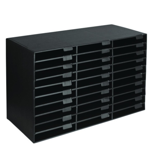 Adiroffice File Classroom Literature Organizer, 30 Sections, Letter Size, 32 X 13 X 21, Black