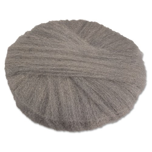 GMT Radial Steel Wool Pads, Grade 0: Cleaning and Polishing, 17" Diameter, Gray, 12/Carton