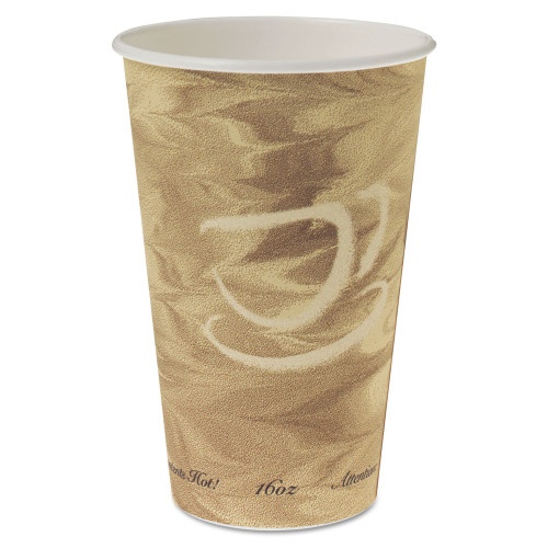 Solo Mistique Hot Paper Cups, 16 Oz, Brown, 50/Sleeve, 20 Sleeves/Carton