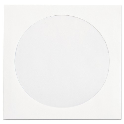 Quality Park CD/DVD Sleeves, 1 Disc Capacity, White, 250/Box