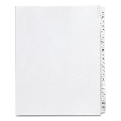 Avery Preprinted Legal Exhibit Side Tab Index Dividers, Allstate Style, 25-Tab, 126 to 150, 11 x 8.5, White, 1 Set