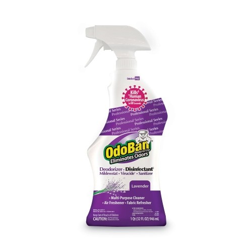 OdoBan RTU Odor Eliminator and Disinfectant, Lavender, 32 oz Spray Bottle
