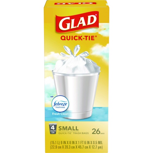 Glad OdorShield Quick-Tie Small Trash Bags