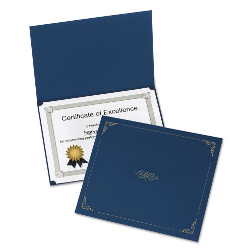 Oxford Certificate Holder, 11.25 x 8.75, Dark Blue, 5/Pack