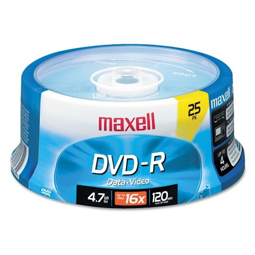 Maxell DVD-R Recordable Disc 4.7 GB 16x Spindle Gold 25/Pack