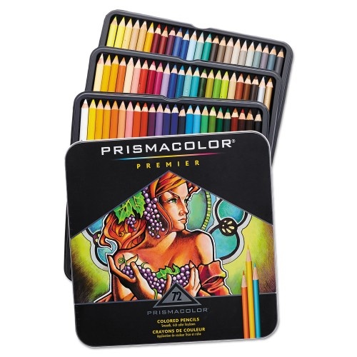 Prismacolor Premier Colored Pencil, 0.7 mm, 2H (#4), Assorted Lead/Barrel Colors, 72/Pack