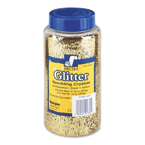 Pacon Spectra Glitter Gold 0.04 Hexagon Crystals Shaker-Top Jar