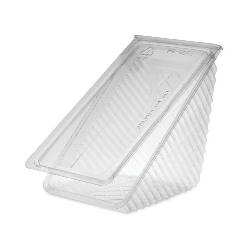 Pactiv Plastic Hinged Lid Sandwich Container - 3.25 x 6.5 x 3, Clear, 85/Pack, 3 Packs/Carton