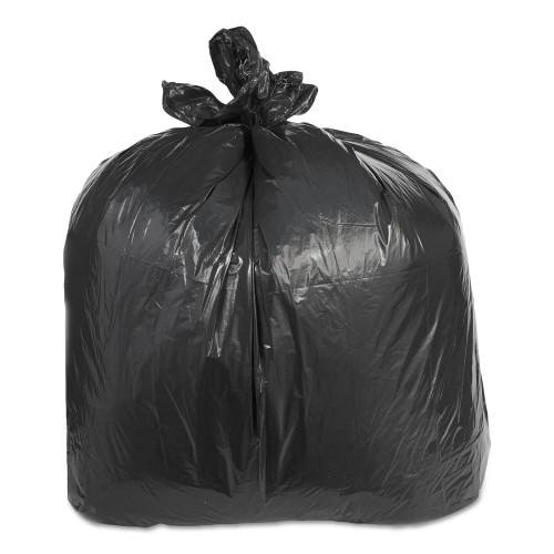 Trinity Plastics Low-Density Can Liners, 60 Gal, 2.4 Mil, 38" X 58", Black, 100/Carton