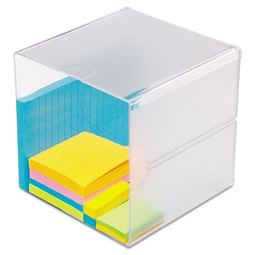 Deflecto Stackable Cube Organizer - 1 Compartment, 6 x 6 x 6, Clear
