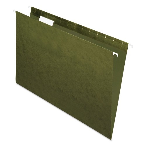 Pendaflex Standard Green Hanging Folders, Legal Size, 1/5-Cut Tabs