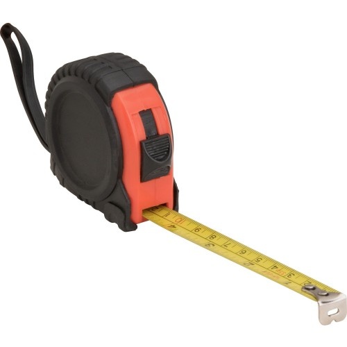 Boardwalk Easy Grip Tape Measure, 25 Ft, Plastic Case, Black and Yellow, 1/16" Graduations