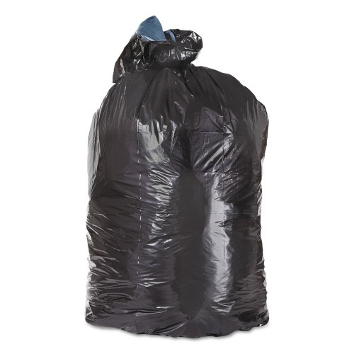 Trinity Plastics Low-Density Can Liners, 45 Gal, 23" X 46", Black, 100/Carton