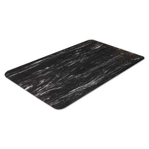 Crown Mats Cushion-Step Surface Mat, 24 x 36, Marbleized Rubber, Black