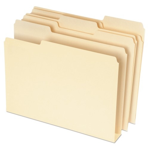 Pendaflex Double Stuff File Folders with 1/3-Cut Tabs, Letter Size, Manila, 50/Pack