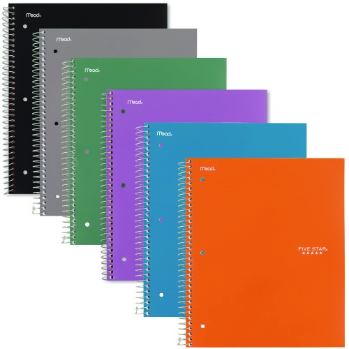 Five Star Wirebound Notebook with 2 Pockets, 1-Subject, Quadrille Rule (4 sq/in)