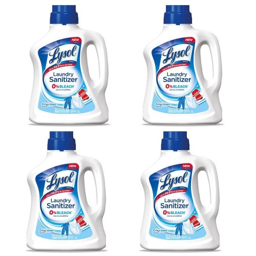Lysol Laundry Sanitizer, Liquid, Crisp Linen, 90 Oz, 4/Carton