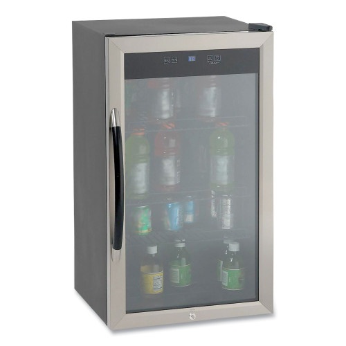 Avanti 3 Cu. Ft. Refrigerator/Beverage Cooler - Black/Stainless Steel Framed Glass Door
