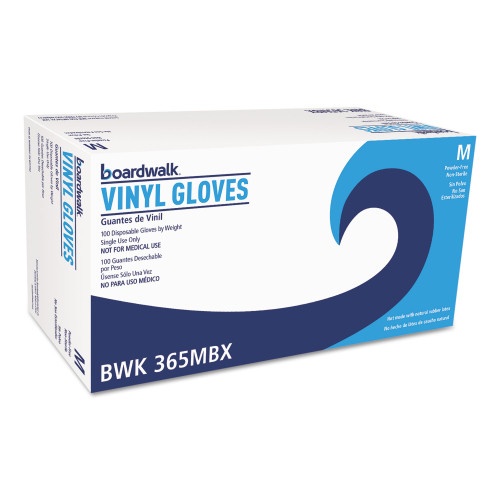 Boardwalk® General Purpose Vinyl Gloves, Clear, 4 Mil, 1000/Carton
