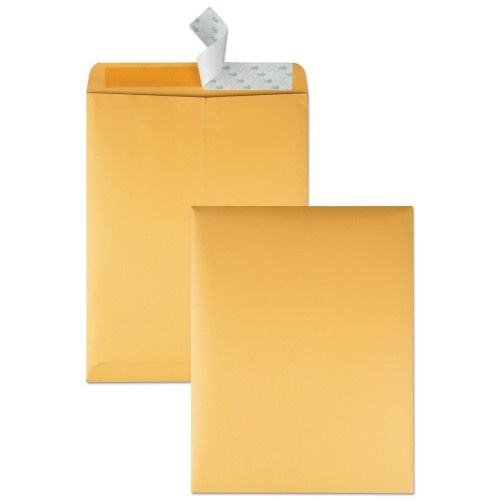 Quality Park Redi-Strip Catalog Envelope, #13 1/2, Cheese Blade Flap, Redi-Strip Adhesive Closure, 10 x 13, Brown Kraft, 100/Box