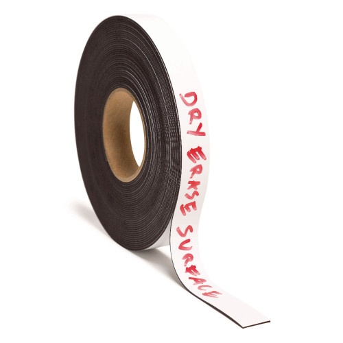 U Brands Dry Erase Magnetic Tape Roll - 1" x 50 Ft, White