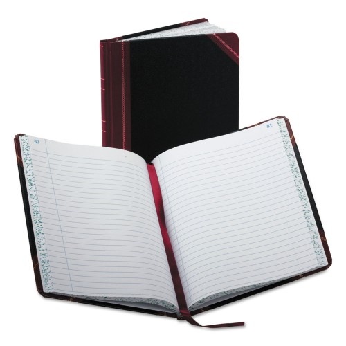 Boorum & Pease Account Record Book, Record-Style Rule, Black/Maroon/Gold Cover
