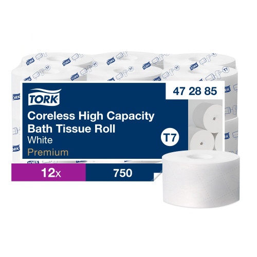 Tork Coreless High Capacity Bath Tissue, 2-Ply, White, 750 Sheets/Roll