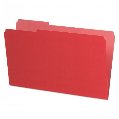 Pendaflex Interior File Folders, 1/3-Cut Tabs: Assorted, Legal Size, Red, 100/Box