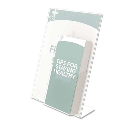 Deflecto Superior Image Slanted Sign Holder with Front Pocket