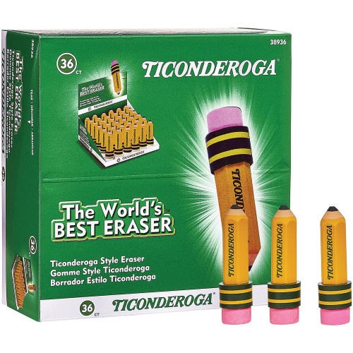 Ticonderoga Latex-Free Pencil-Shape Eraser