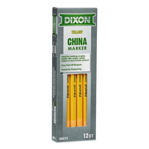 Dixon China Marker, Yellow, 12/Pack