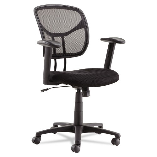 Oif Swivel/Tilt Mesh Task Chair With Adjustable Arms, Supports Up To 250 Lb, 17.72" To 22.24" Seat Height, Black