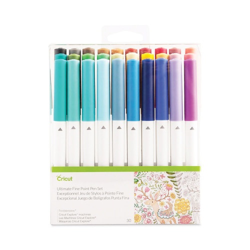 Cricut Ultimate Porous Point Pens, Stick, Fine 0.4 Mm, Assorted Ink, White Barrel, 30/Set