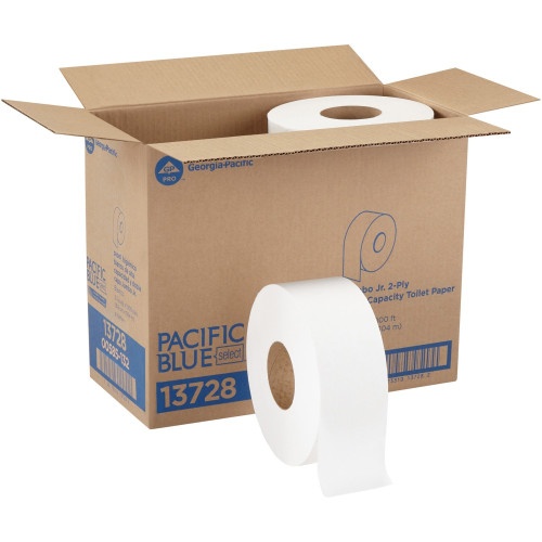 Georgia Pacific Professional Jumbo Jr. Bath Tissue Roll, Septic Safe, 2-Ply, White