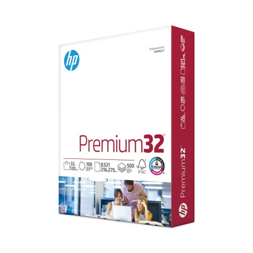HP Premium Choice Laserjet Paper, 100 Bright, 32 lb Bond Weight, 8.5 x 11, Ultra White, 500/Ream